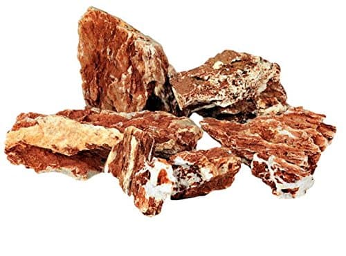 Rusty Brown Aquarium Rock - Rugged with Bright White Quartz, Creates Exotic Atmosphere in your Aquarium (- 100 cm Set: 10 natural rocks, approx. 13 kg)