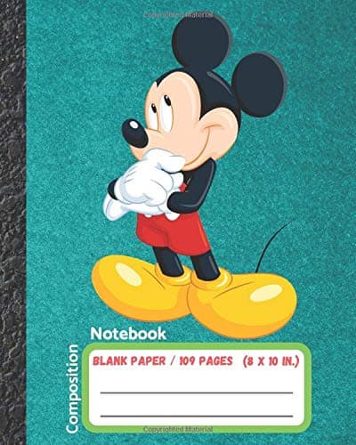 Composition Notebook: Blank Paper Notebook Journal,Workbook for Kids, Disney Mickey Mouse,Teens, Students for Back to School and Home College ... Pages,Blank Paper,8 x 10) (School Notebook)