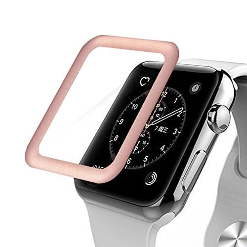 Apple Watch Series 2 Screen Protector,Anrain Series 1 / 2 38mm Full Coverage Ultra Slim Tempered Glass Screen Protector - Premium Anti-Scratch & Shockproof for Apple Watch 38mm,Rose Gold