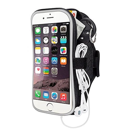 Armband Cell Phone Workout Arm Band Touch Screen for iPhone 7/8 Plus 6/6s Plus, Samsung Galaxy S6/S5, 5.5 Inch, Key Holder, Running, Hiking, Cycling, Walking BLACK