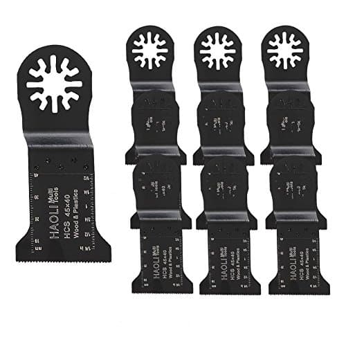 HAOLI 10-Pack Mix oscillating multi tool saw blades For Fein Multimaster,Dremel,Bosch Makita,Dewalt and More Wood End Cut Saw Blade with Universal Fit System (HL451C-10)