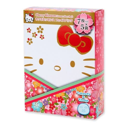 Sanrio Hello Kitty Face Mask Sheet Cherryblossom (7 Sheets and 5 pack Set)- Japan Imported