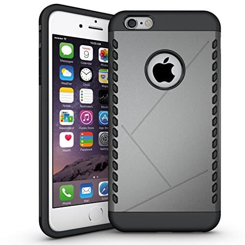 iPhone 6s Case,iPhone 6 Case,GEENKER Heavy Duty Dual layer Rugged Shock-Absorption Soft Silicone Bumper and Anti-Scratch Hard Rigid PC Cover Combo Hybrid Protective Case for Apple iPhone 6/6s -Gray