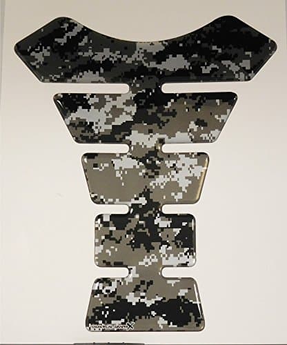 Size is 8.5" tall x 6.9" wide Digital Camouflage Gray Honda CBR Suzuki GSXR Kawasaki Ninja Yamaha YZF Triumph Daytona 675 Motorcycle Tank Pad tankpad Gel Protector