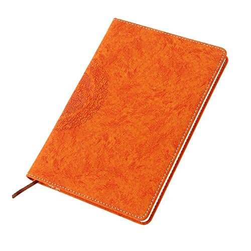 Notebook A5 Lined, YAOHU PU Leather Hardback Book to Write in, Ruled Diary/Personal Organiser/Travel Journal with 200 Pages for Men Women Boy Girl Family, Chinese Dragon, Orange