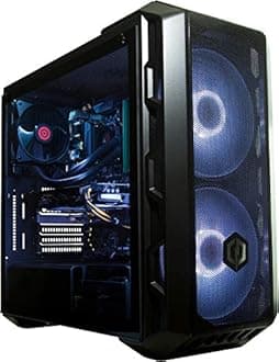 CyberPowerPC Luxe Gaming PC - AMD Ryzen 7 5700X, Nvidia RTX 4060 Ti 8GB, 32GB RAM, 1TB NVMe SSD, 650W 80+ PSU, Wi-Fi, Liquid Cooling, Windows 11, Ark RGB