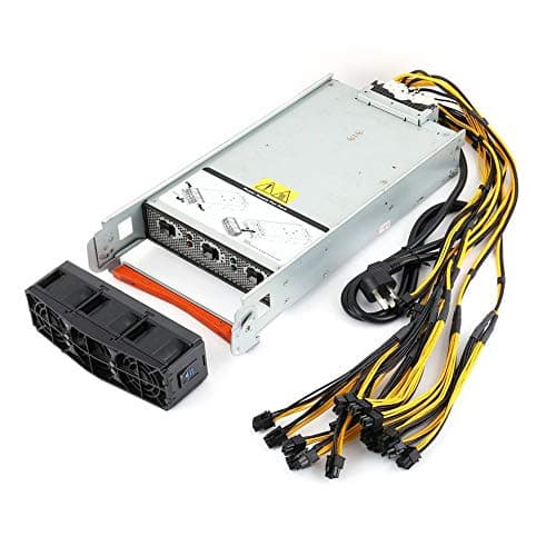 GreatWall 2880 Watt Server PSU + 2x10 PCI-E Harness Power Supply for Two (x2) Antminer S9 / S7 / L3+ with Ready To Plug Harness