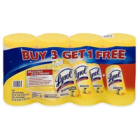Lysol 240-Count 3-Pack Disinfecting Wipes with 80-Count Bonus Pack in Lemon Lime Blossom Scent (9-Pack with Bonus 3)