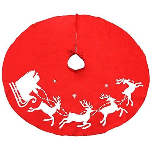 Christmas Tree Skirt Base Cover Deer Pattern Xmas Decorations 100CM