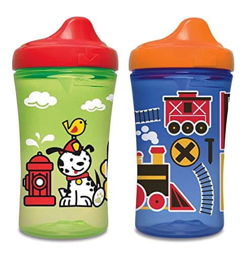 Gerber Graduates Advance Developmental 10 Ounce Hard Spout Sippy Cup, 2 Pack, Green/Blue