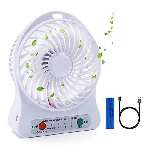 Ehomely USB handheld Mini Misting Fan Personal Cooling Humidifier Portable Air Conditioner With Rrechargeable Battery, Heat Stroke Prevention (s/white)