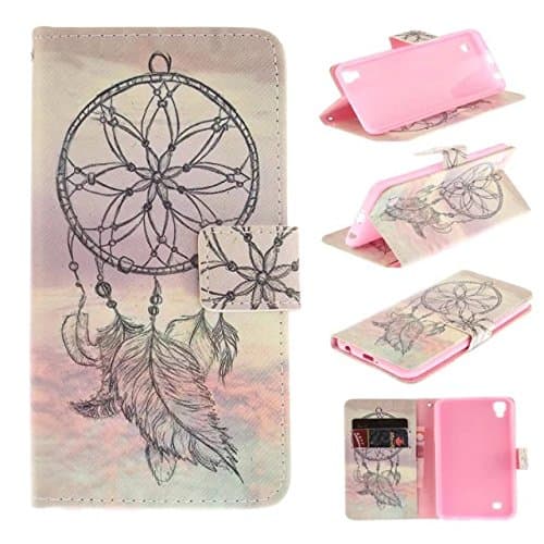 LG Xpower Case, Sodope [Multicolor Dream Catcher] [Stand Function] Luxury PU Leather Wallet Flip Protective Case Cover with Card Slots for LG Xpower