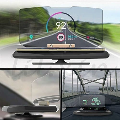 Rivero Head Up Display - Car GPS Navigation Image Reflector Mount Universal HUD Cell Phone Holder Bracket &amp; Cradle For Motorola Moto Z Play