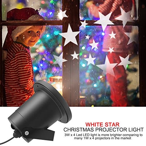 Night Star Show Projector Light II, Dreamix 3W x 4 Led Super Bright Updated Motor IP65 Waterproof Rotating Outdoor/Indoor Decoration for Christmas,Halloween,Party,Festival,Kids,Garden,Holiday,Birthday