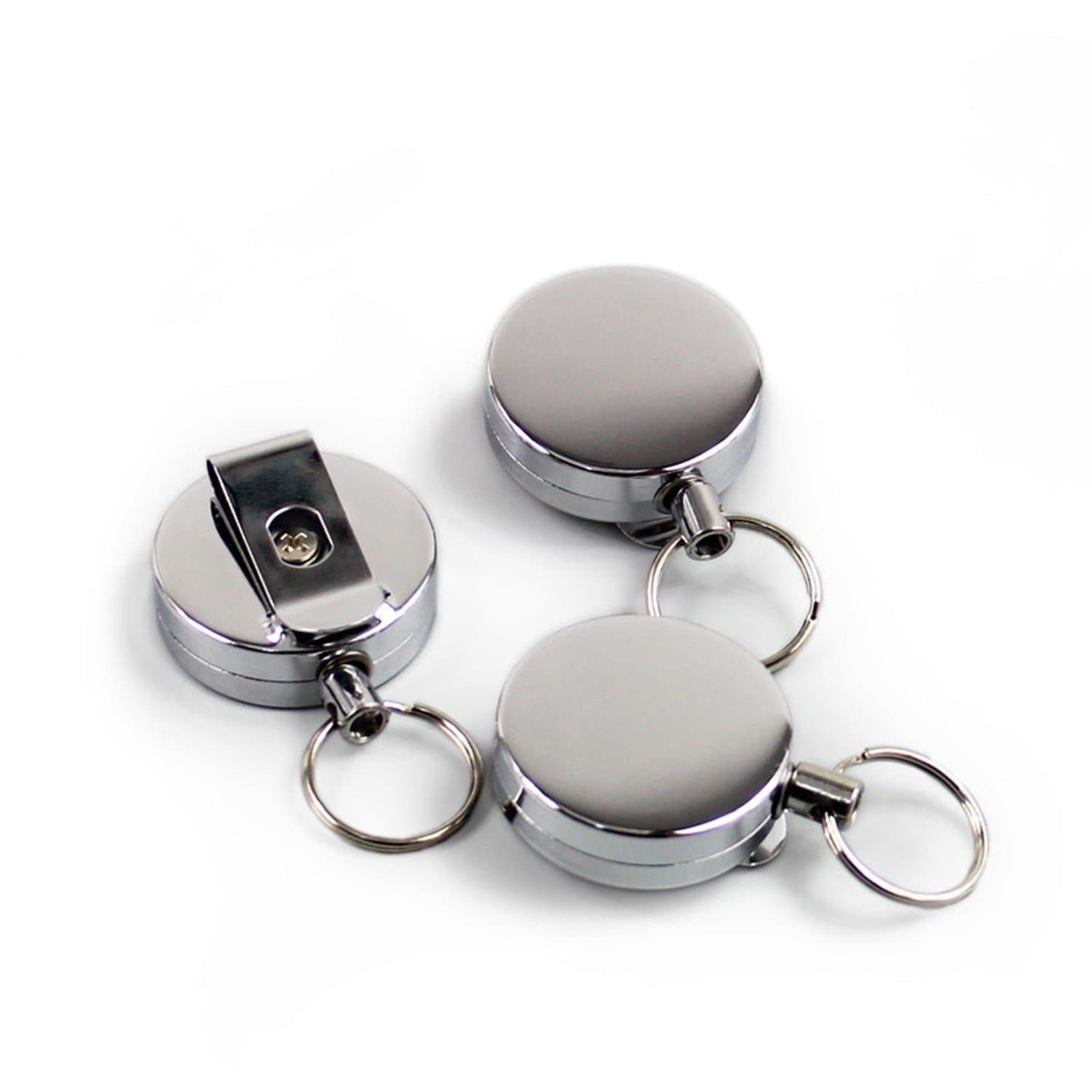 3 pcs Metal Pull Retractable Badge Reel Key Holder ID Card badge holder, key holder Name Tag