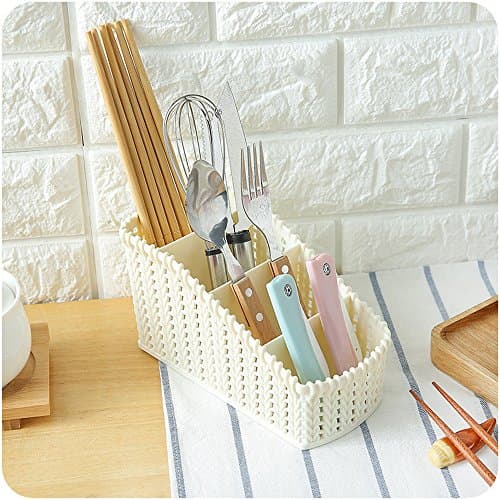Multipurpose Plastic Desktop Storage Organizer,【Ship from USA】 Bathroom Shower Countertop Makeup Organizer Office Pen Storage Box Desktop Finishing Box for Kitchen Office Desk Home 4 Compartments