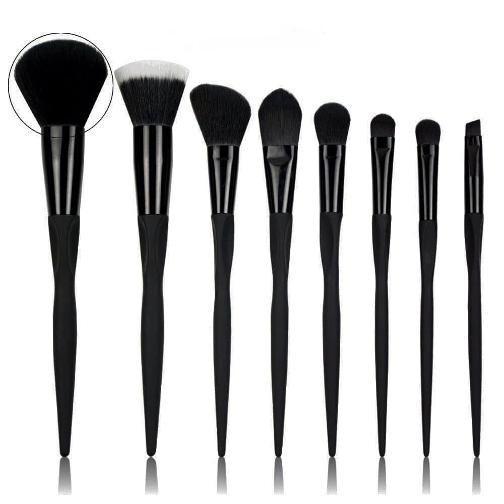 Professional Makeup Brush Set, 8pcs Silky Soft Cosmetics Brushes Kit Powder Contour Highlight Brushes Set for Smooth Makeup Application (Black Unicorn)