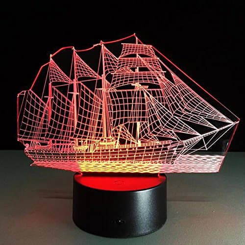 3D Lights 3D LED Night Light Acrylic Colorful Gradient Atmosphere Lamp Sailing Boat Shape Lighting Dropshipping [Energy Class A++]
