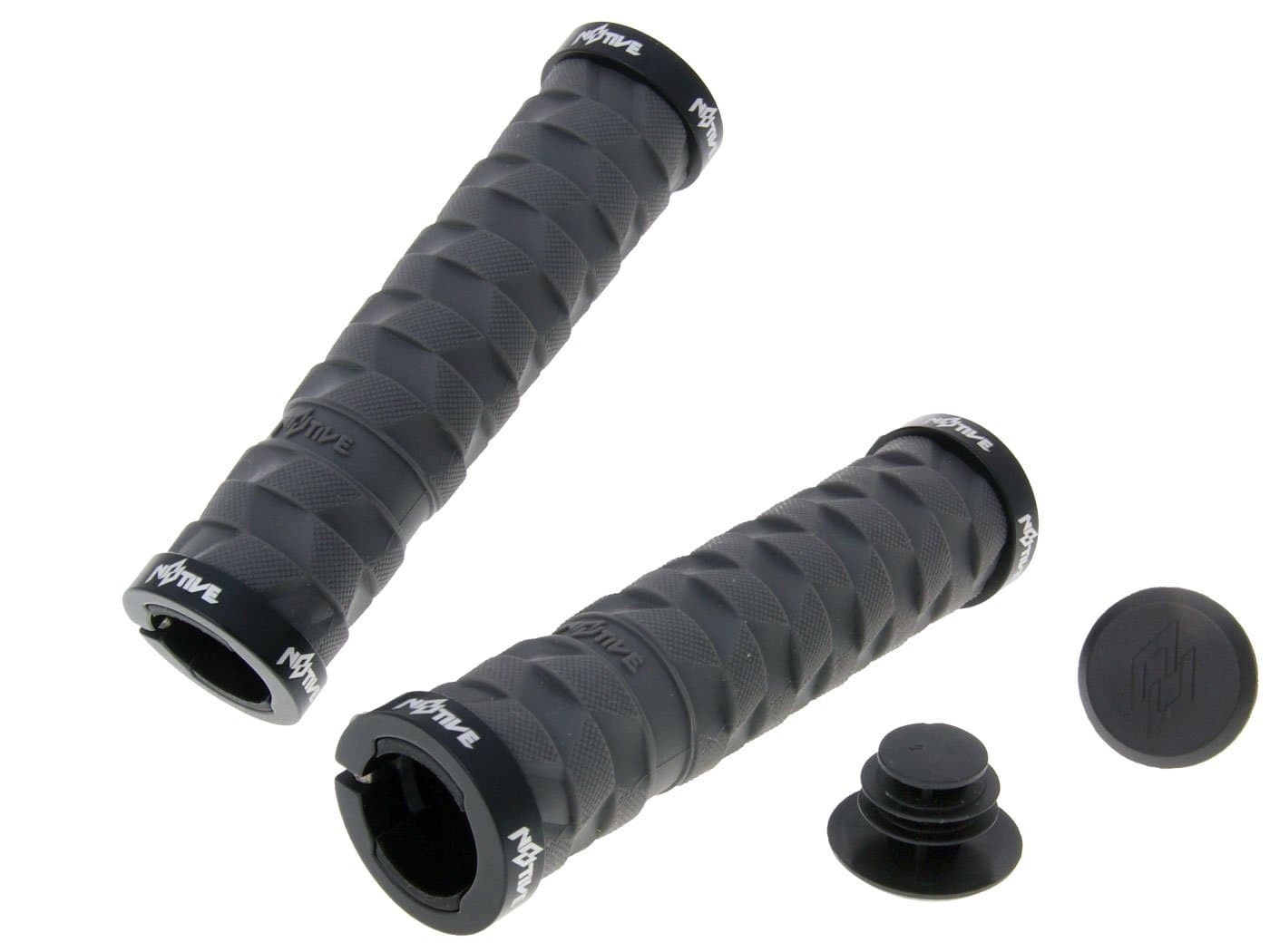 N8TIVE Double Lock Set Rock-On Grip 130 MM Grey