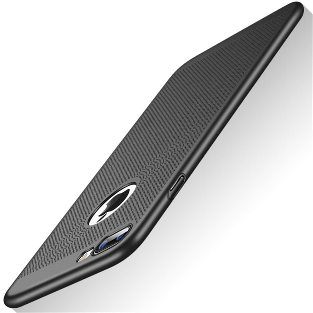 Slim Fit iPhone 8 Plus Case, Ultra-Thin [Skin Touch Feel][Heat Dissipating] Silm Anti-Fingerprint Protective Breathable Cooling PC Back Cover Case Compatible with iPhone 8 Plus 5.5", Black