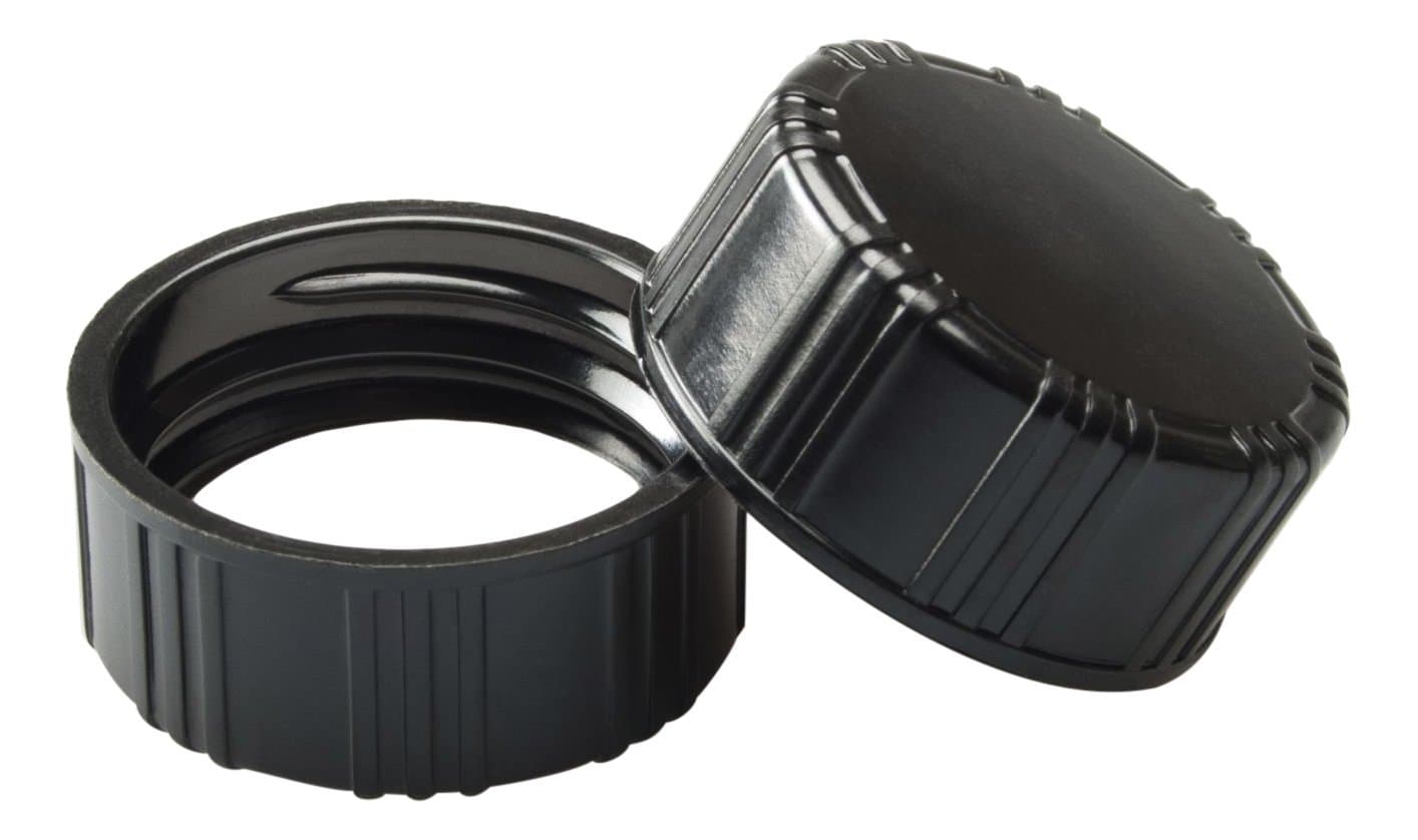 Kimble 73803-38430 Phenolic Cap with White Rubber Liners, Black, 38-430 GPI Thread Finish (Case of 144)