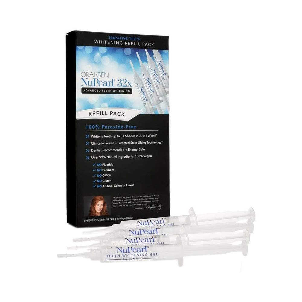 NuPearl32X Advanced Teeth Whitening System Refill Kit 4 Syringes Peroxide-Free for A Naturally Brighter Smile