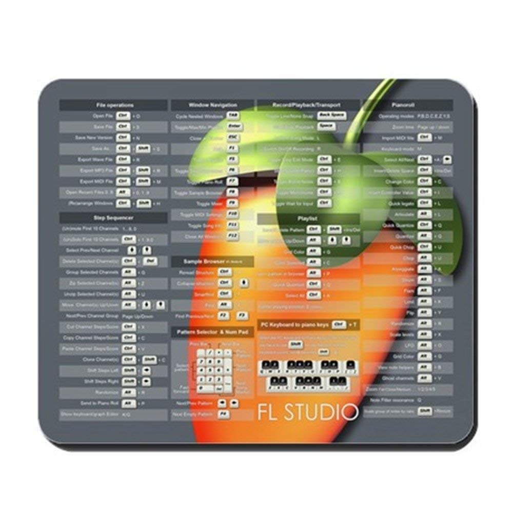 vcbndfcjnd FL Studio Keyboard Shortcuts with Fruit - Non-Slip Rubber Mousepad, Gaming Mouse Pad