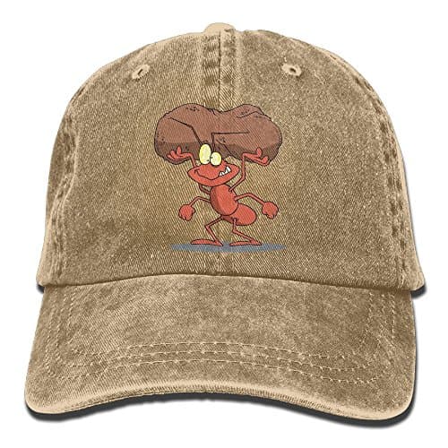 AOSHICO Ants Stone Plain Washed Dad Solid Cotton Polo Style Baseball Cap Hat Natural