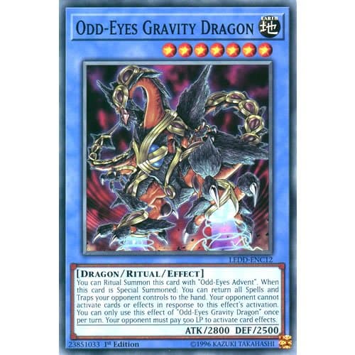 LEDD-ENC12 1st Ed Odd-Eyes Gravity Dragon Common Card Legendary Dragon Decks Yu-Gi-Oh Single Card