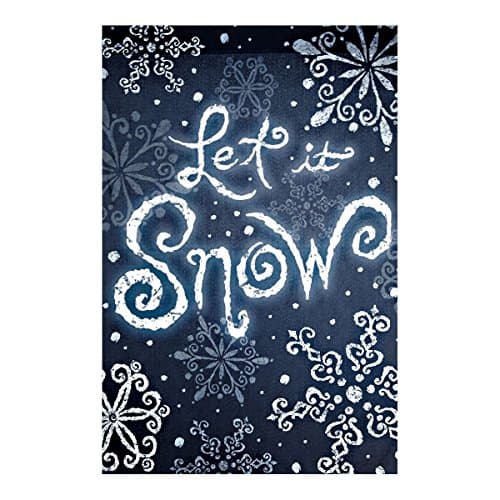 Double Sided Decorative Custom Flag Let It Snow-Snow Background Fade And Mildew Resistant Waterproof Garden Flags 28 X 40 Inch 100% Polyester Banner