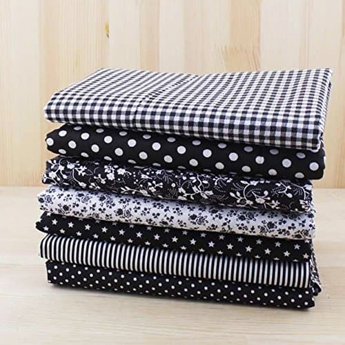 7pcs/lot 50x50cm Assorted Pre-Cut "Classic Black" bundle Fat Quarter Bundle Cotton Fabric Tilda Quilting scrapbooking Patchwork