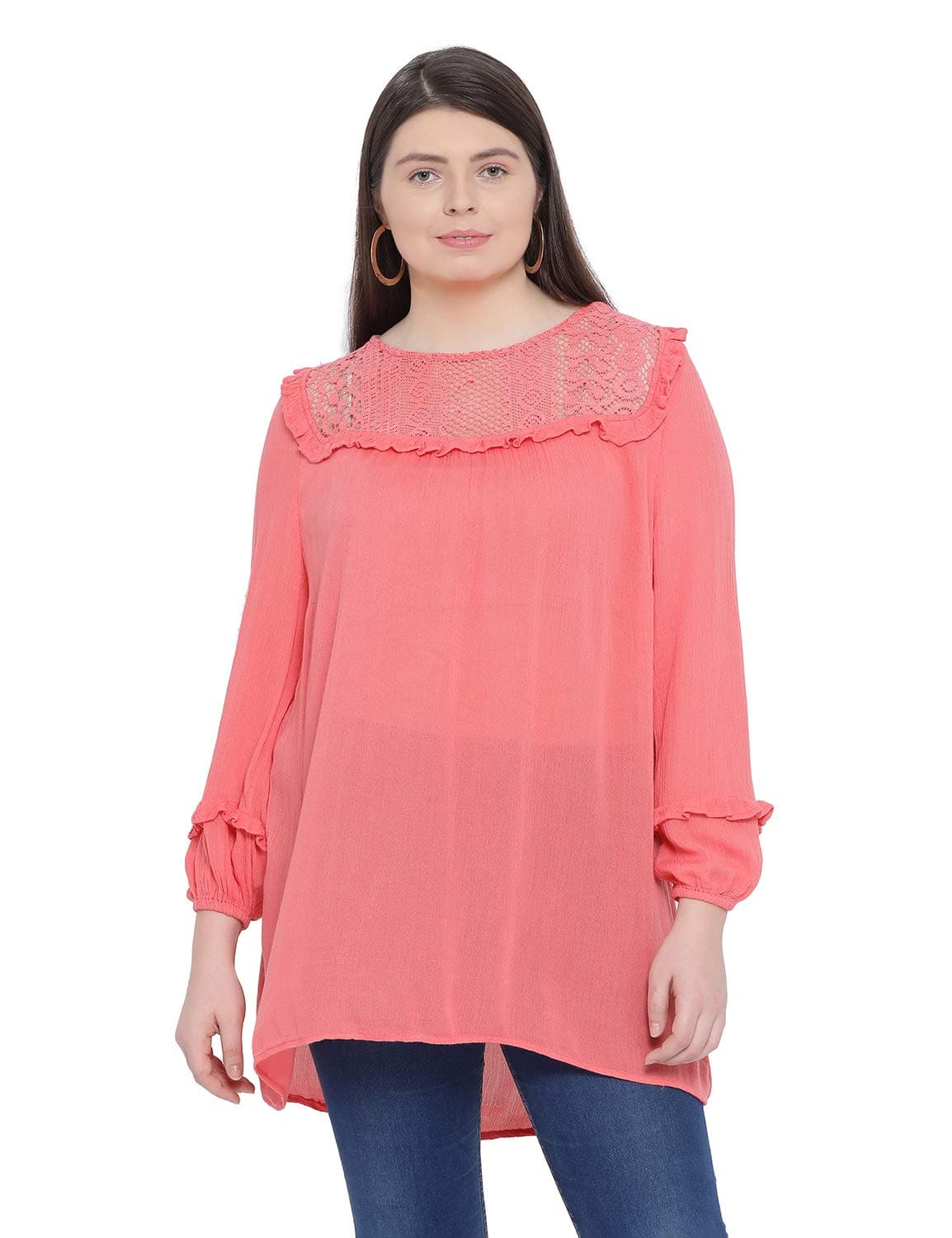 Women's Plus Size Round Neck Top