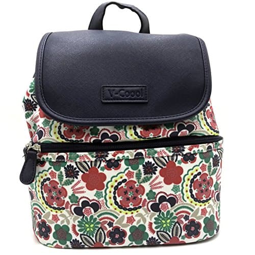 ReaLegend Multifunction Double Layer Shoulder Portable Diaper Bag Lunch Bag Cooler Carry Bag Insulated Tote Picnic Food Storage Milk Crisper Mummy Bag Bento Travel Totes - Navy Blue