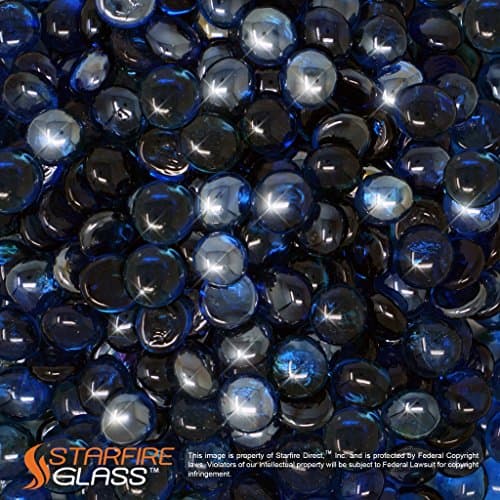 Starfire Glass 10-Pound Fire Glass "Fire-Drops" 1/2-Inch Deep Pacific Blue Reflective
