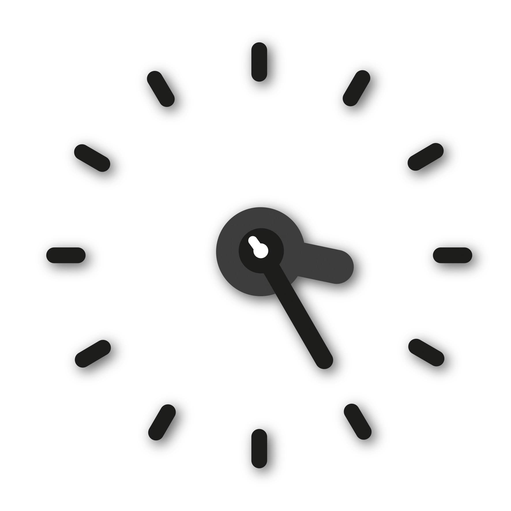 Funky Modern Stick on Wall Quartz Clocks (Black)