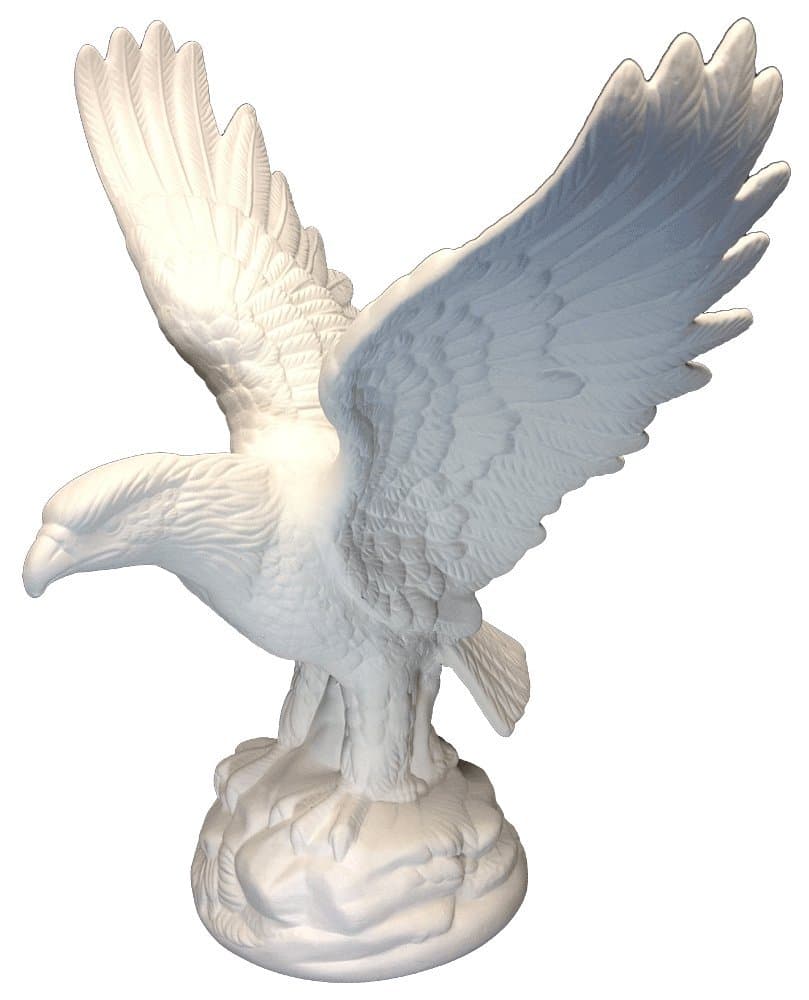 Ceramic Bisque - Ready to Paint - Beautiful Majestic Eagle - Standing on a Rock base with its Wings spread.