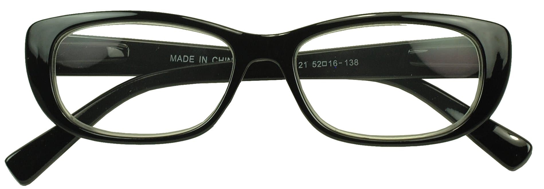 Sunglass Stop - Womens Oval Bold Cat Eye Magnification Optical Reading Readers Prescription Glasses (Black , +1.75)