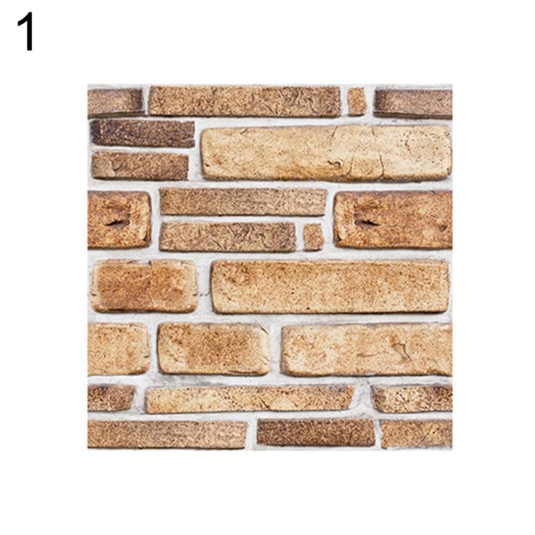 Oyov2L 3D Effect Simulation Tile Wall Sticker Living Room Kitchen Bathroom Decal Decor - 1