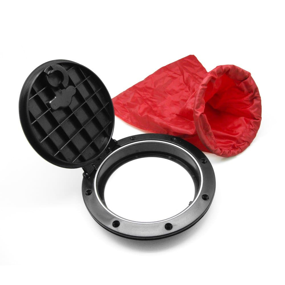 GUANLANG 8 Inch Deck Plate Kit, Deck Hatch with Cat Bag for Kayak Boat Fishing Rigging, Black