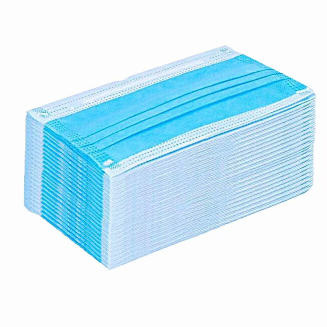 Aillvend Disposable Three-Layer Anti-Dust Blue Face Mask 50pcs for Construction, Paint, Gardening, Occupational