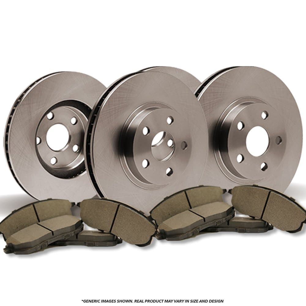 (Front+Rear Brake Kit)(OE SPEC)(Perfect-Series) 4 Disc Brake Rotors & 8 SemiMet Pads (Fits: 5lug)
