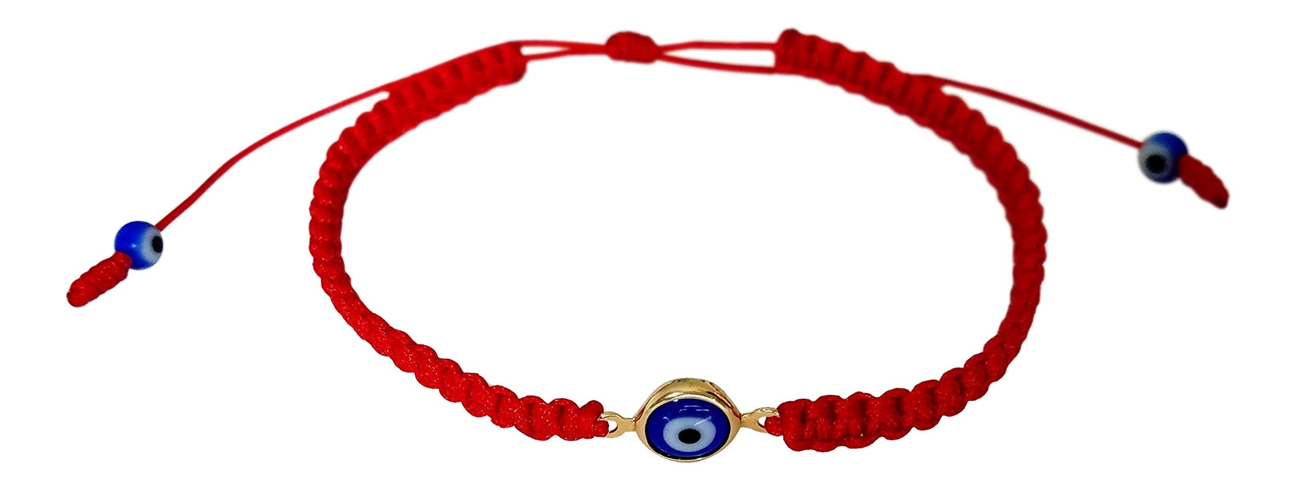 Evil Eye Red String Bracelet Macrame Braided with Blue Lucky Eye to Ward Off The Evil Eye Mal De Ojo