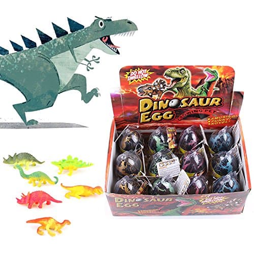 Cute Magic Novelty Large Size Hatching Grow Pet Dinosaur Eggs Colorful Mini Easter Dino Eggs for Kids, Adults (12 Pcs/ 1 Dozen)