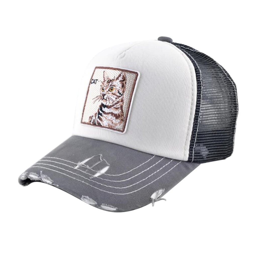 Unisex Animal Mesh Trucker Hat Snapback Square Patch Baseball Caps