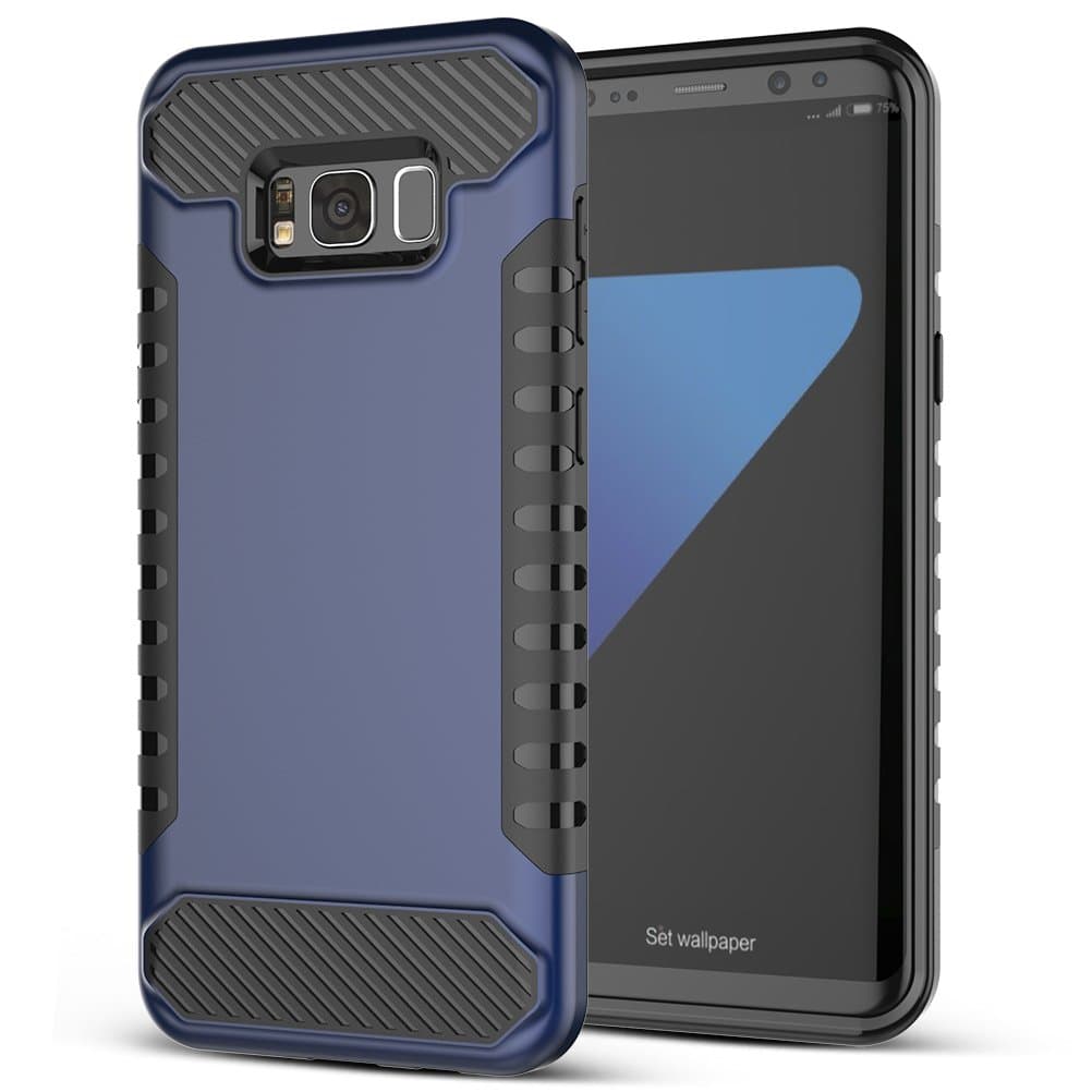 Galaxy S8+ Case,LJKEN[Dual Layer][Tough Armor][Soft rubber Protection][Anti Scratch Shockproof] [TPU Bumper] Cover For Samsung Galaxy S8 Plus 2017-Navy