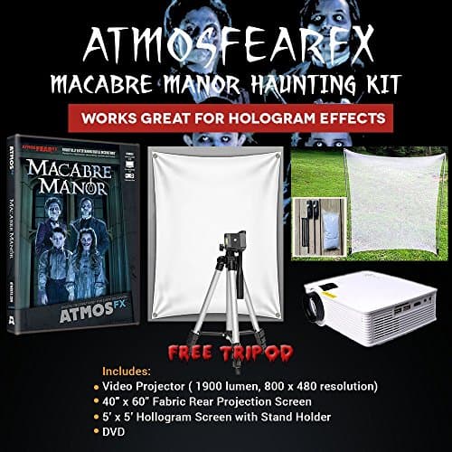 Amosfearfx Macabre Manor Video Ultimate Projector Bundle.Includes Projector, Dvd, Translucent Window Screen And Hologram Screen Stand Kit.