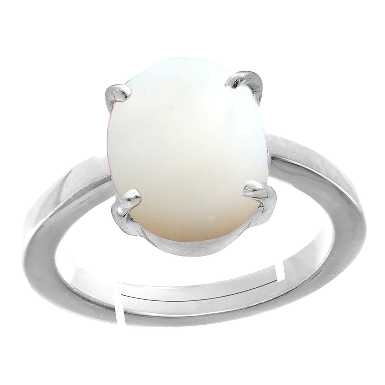 Ayush Gems5.25 Ratti Opal Ring silver Plated Adjustable for Man and Woman with Lab Certificate
