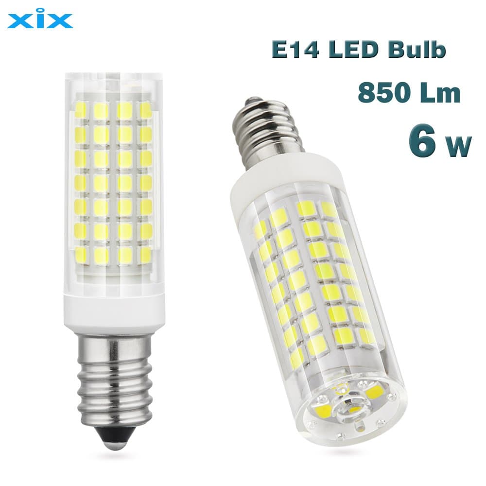 E14 LED Light Bulb 6W 870LM AC 120V White Light 6000K ( Pack of 2）