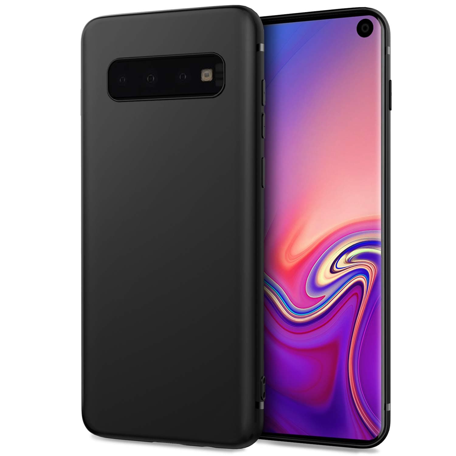 DiMiK Case for Samsung Galaxy S10, [Support Wireless Charging] Black Thin Soft Silicone Ultra Slim Fit Matte Finish Flexible TPU Phone Case Cover Compatible for Samsung Galaxy S10 (6.1inch) - Black