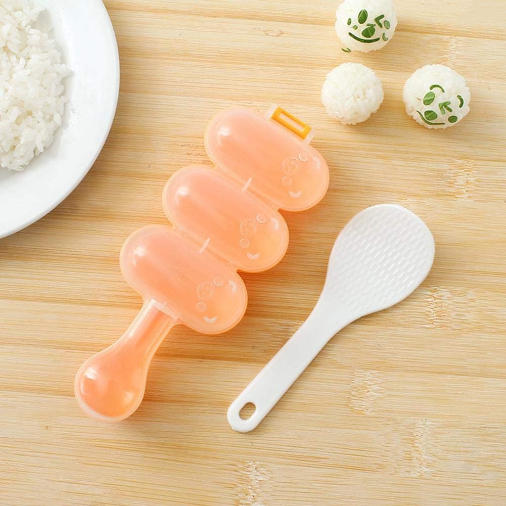 Small Rice Ball Mold Sets Pattern DIY Sushi Bento Nori Kitchen Rice Mould DIY Kitchen Tools with Nori Seaweed Punch Cutter for Home Party Kids Meal Make